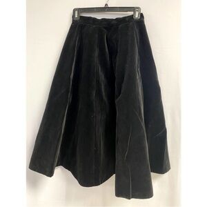 Bobbie Brooks // Black Velvet A-Line Skirt